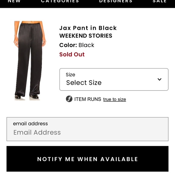 Revolve Weekend Stories Silk Jax Pant in Black XS - Picture 4 of 6